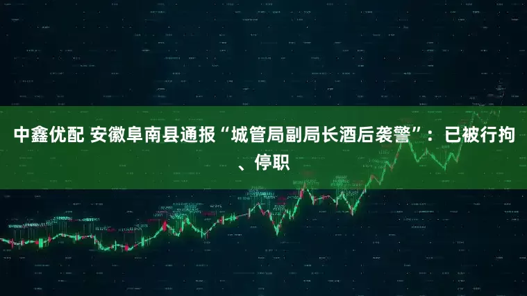 中鑫优配 安徽阜南县通报“城管局副局长酒后袭警”：已被行拘、停职